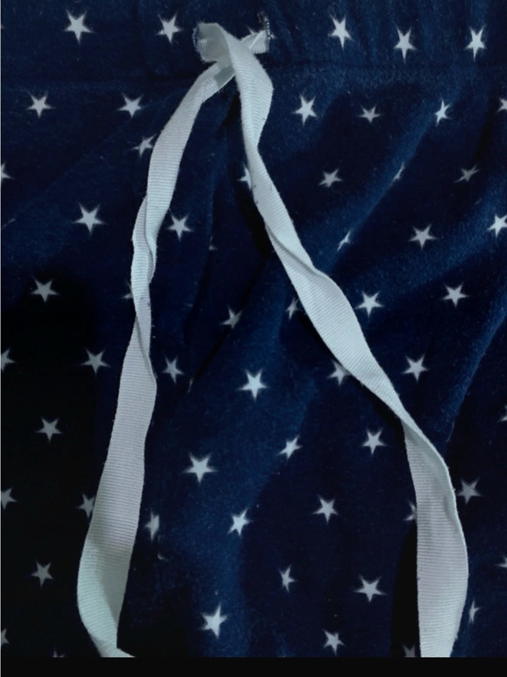 Women’s Navy Star-Print Pajama Pants with White Drawstring